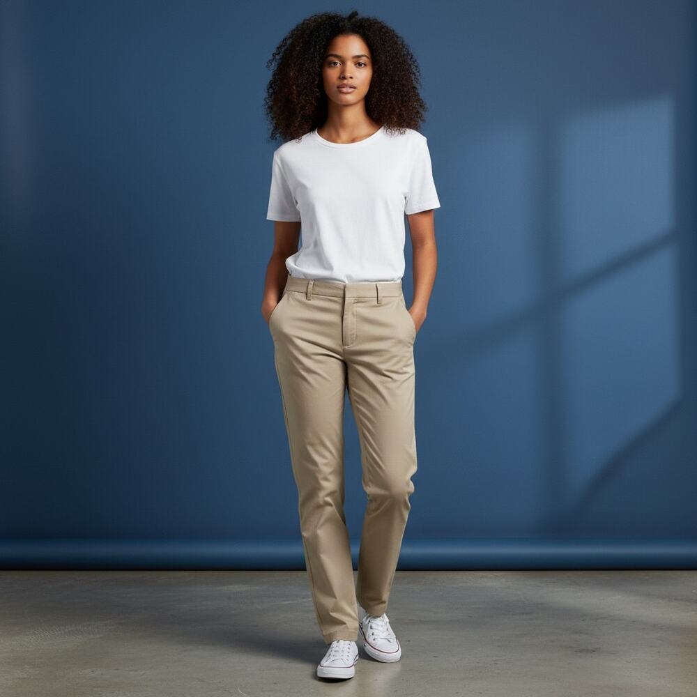 Brunello Cucinelli Cotton Stretch Straight Leg Pants Taupe Beige Italy Size 10